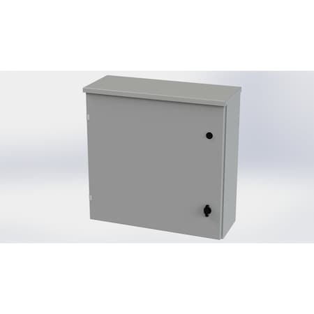 Saginaw Control & Engineering 1/4 Turn Knob Latch Electrical Enclosures, 24 in H, 8 in D, 24 in W, NEMA 3R, Galvanized Steel SCE-24R2408LP